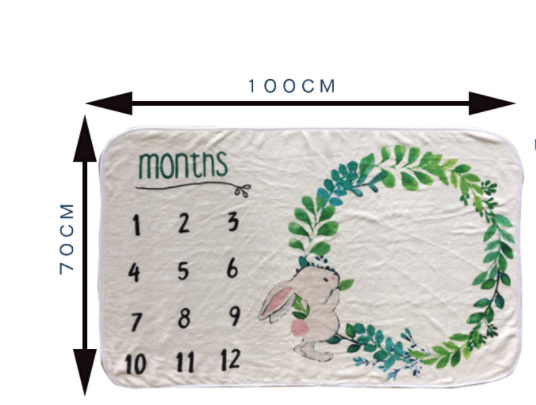 Baby Milestone Blanket — Monthly Photo Photography Blanket | Soft flannel Certified | UK Fast Delivery