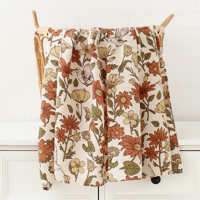Muslin Swaddle Blanket 120×120cm — Bamboo-Cotton Baby Wrap | Bamboo-cotton Certified | UK Fast Delivery