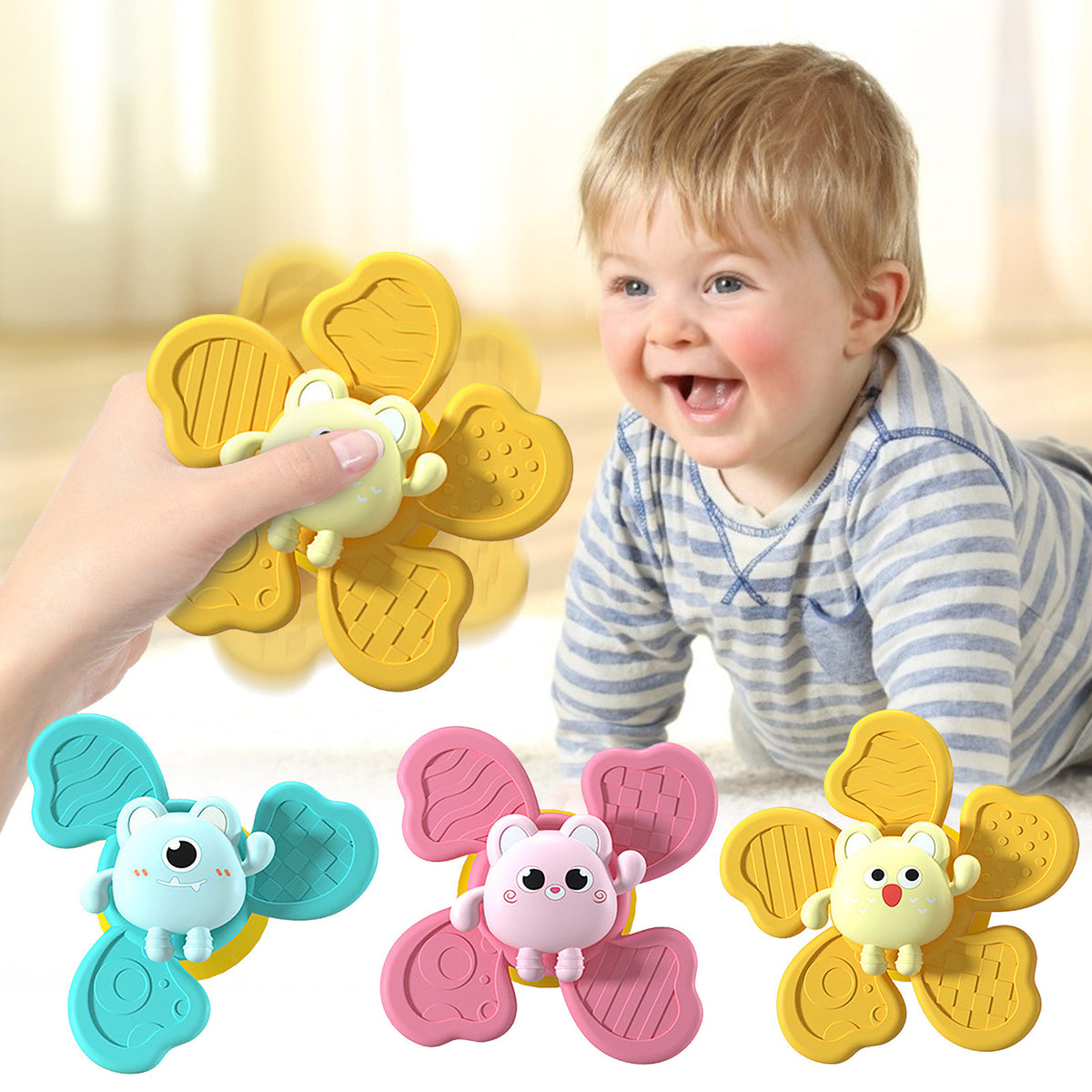 Suction Bath Spinner Toy — Spinning Top for Highchair & Bath | EN71 Certified | UK Fast Delivery