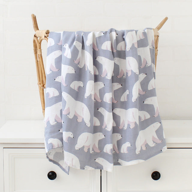 Muslin Swaddle Blanket 120×120cm — Bamboo-Cotton Baby Wrap | Bamboo-cotton Certified | UK Fast Delivery